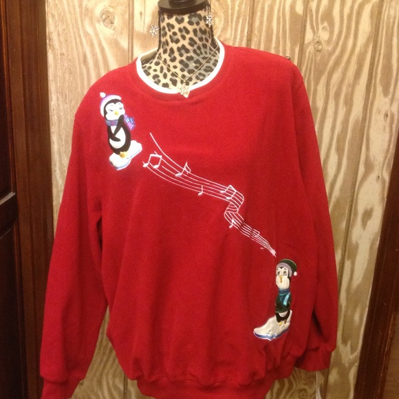 SUPER SOFT FUN PENGUIN MUSIC FLEECE TOP 3X - Picture 6 of 8